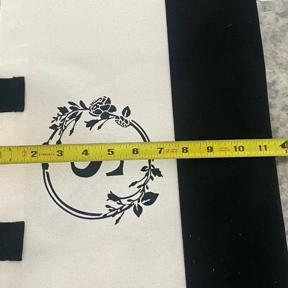 Canvas Tote Bag Large Initial S - Picture 8 of 9